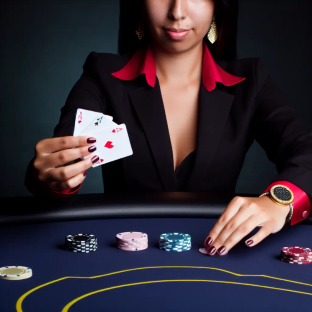 Krupier rozdający karty w poker'ze